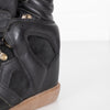 Isabel Marant Etoile Bekett Black Leather Wedge Trainers Plus Spare Laces