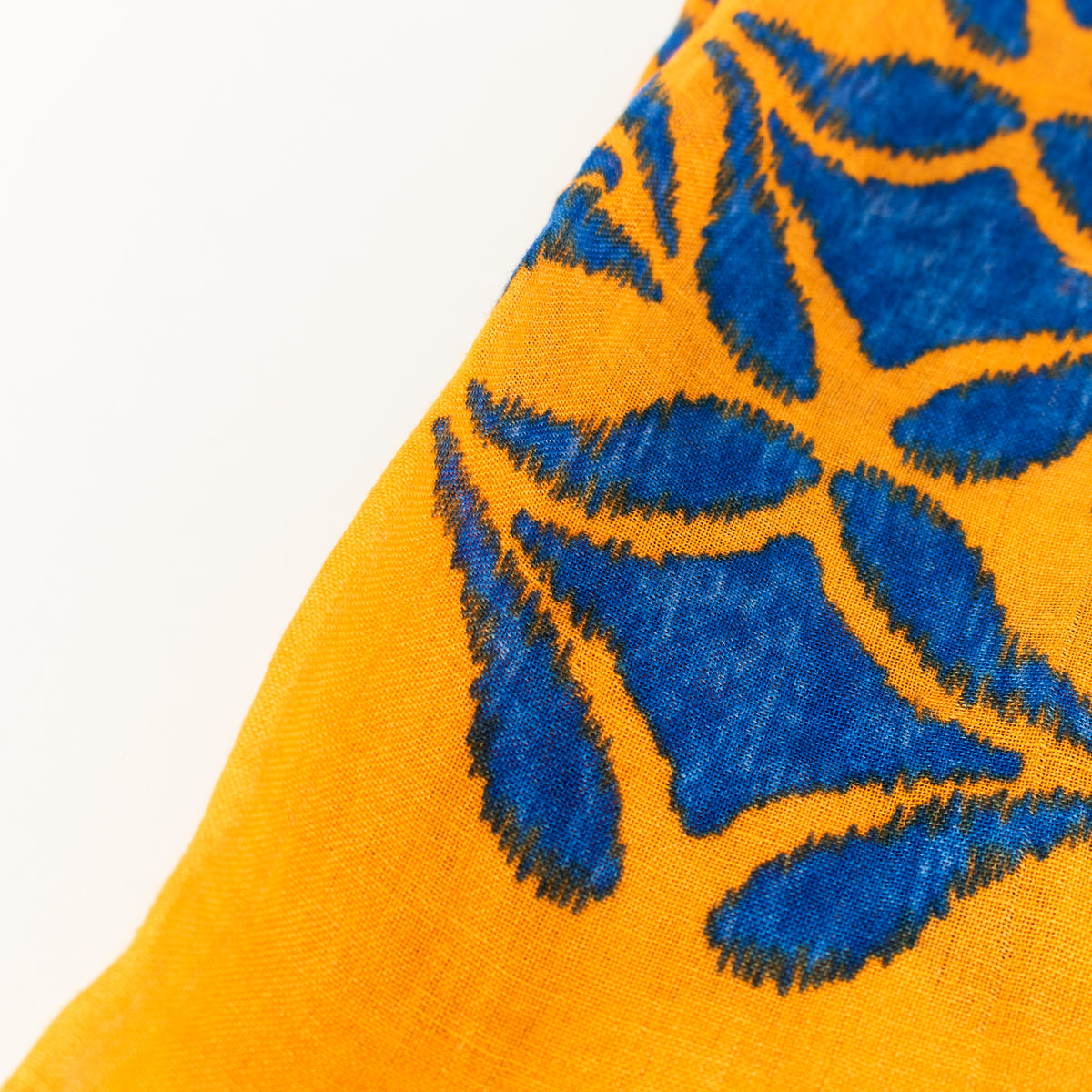 Diane Von Furstenberg Orange Blue Linen Blend Scarf