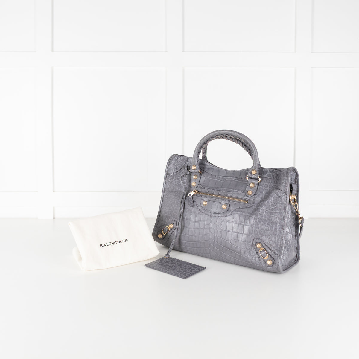 Balenciaga Grey Embossed Neo Classic City Bag