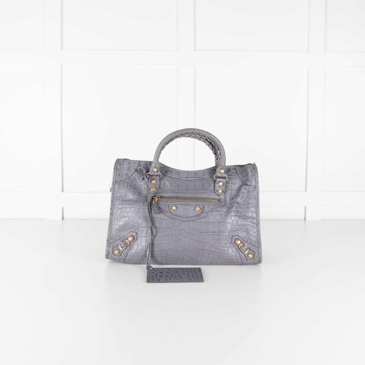 Balenciaga Grey Embossed Neo Classic City Bag