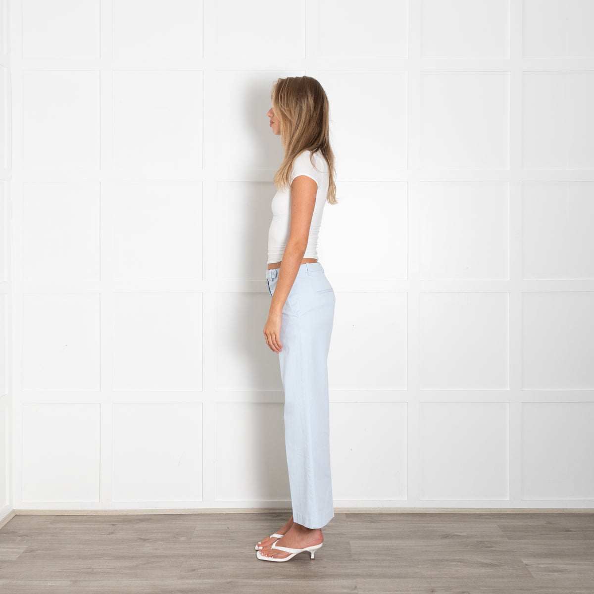 Theory Light Blue Cotton Trousers