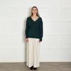 Chinti & Parker Green V-Neck Wool Blend Oversized Sweater