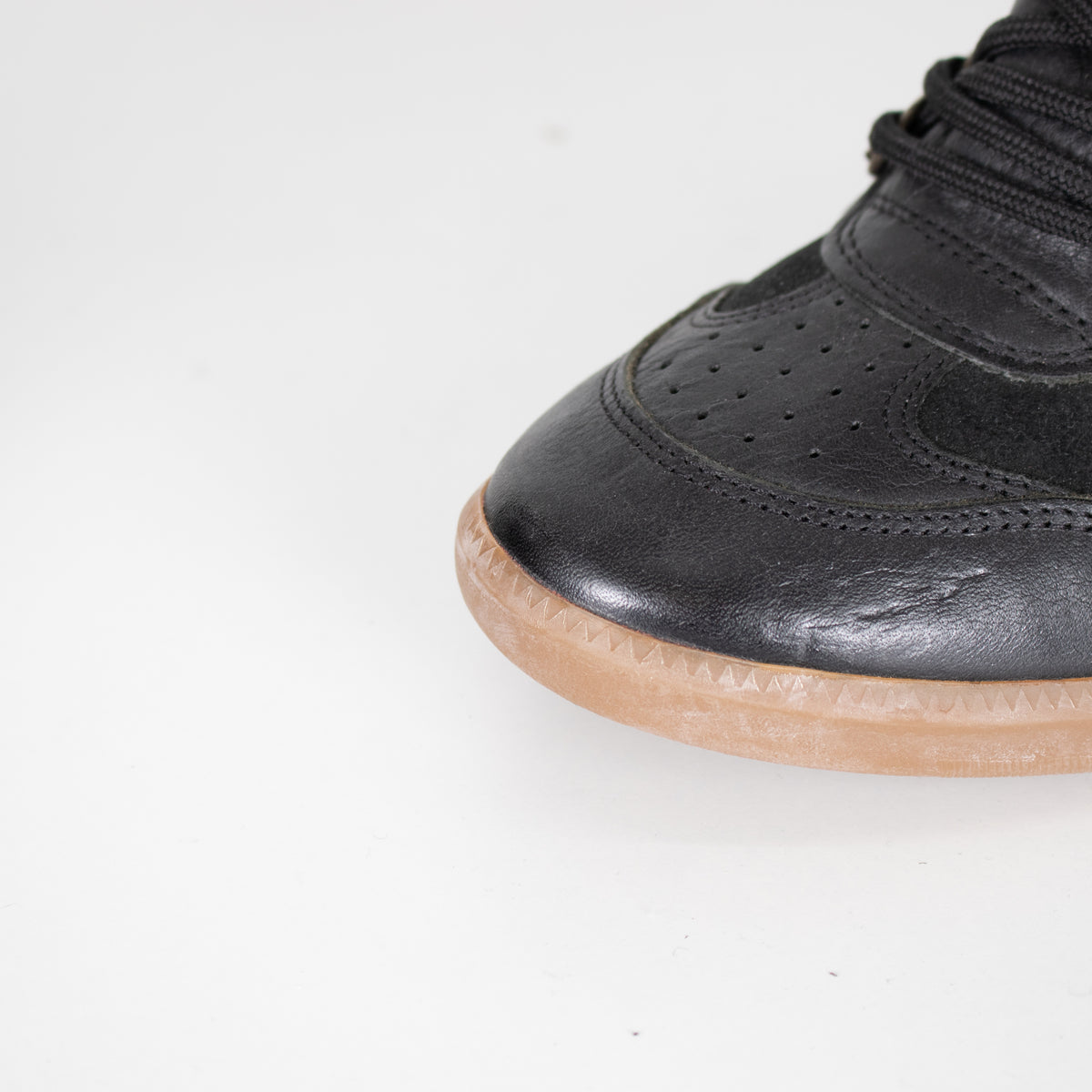 Isabel Marant Etoile Bekett Black Leather Wedge Trainers Plus Spare Laces