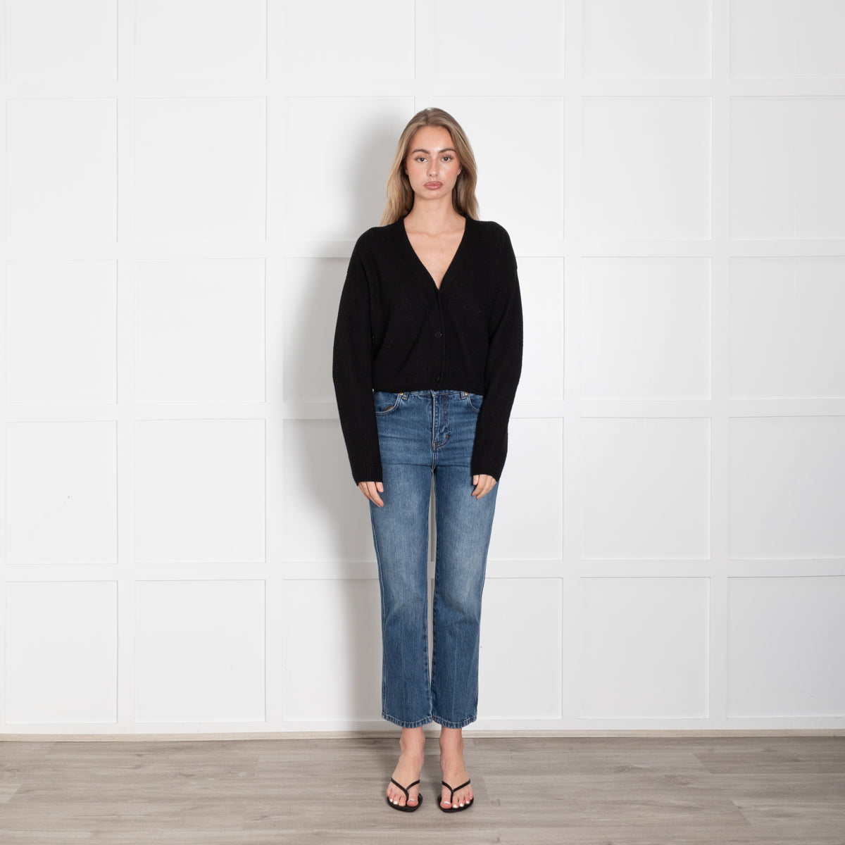 MaxMara Leisure Black Wool Cropped Cardigan