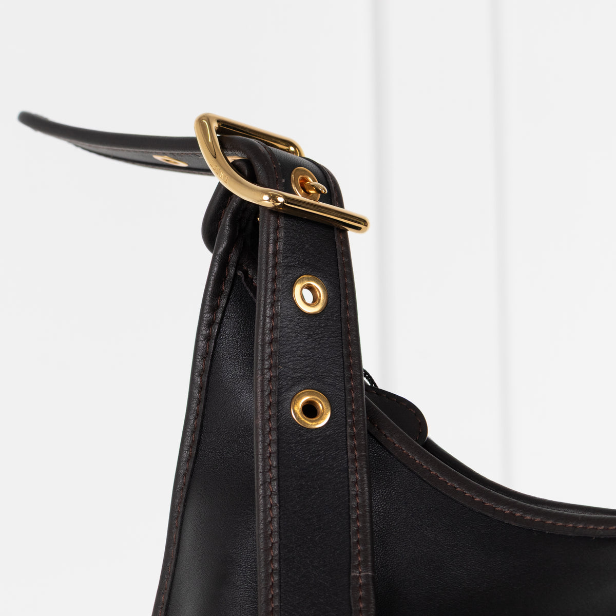 Loewe Sofia Anagram Black Crossbody Bag With Brown Piping