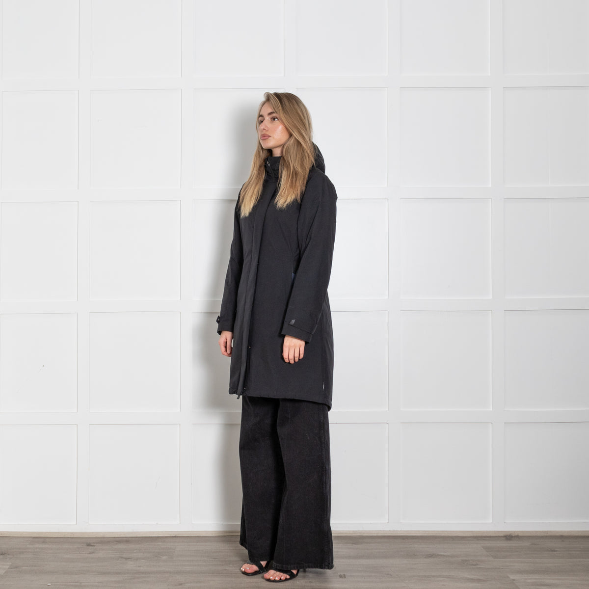 Herno Black Windproof Padded Goose Down Hooded Parka