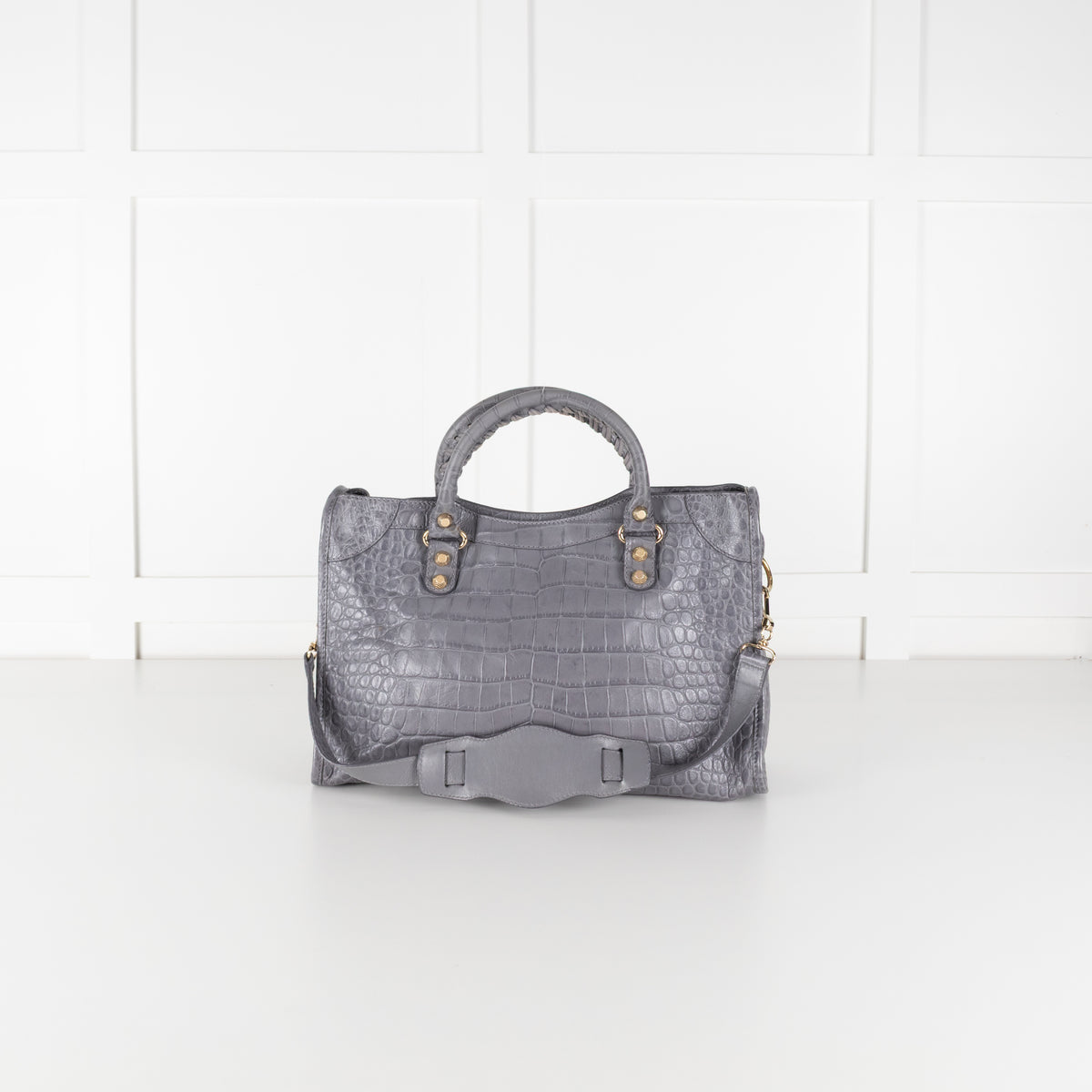 Balenciaga Grey Embossed Neo Classic City Bag