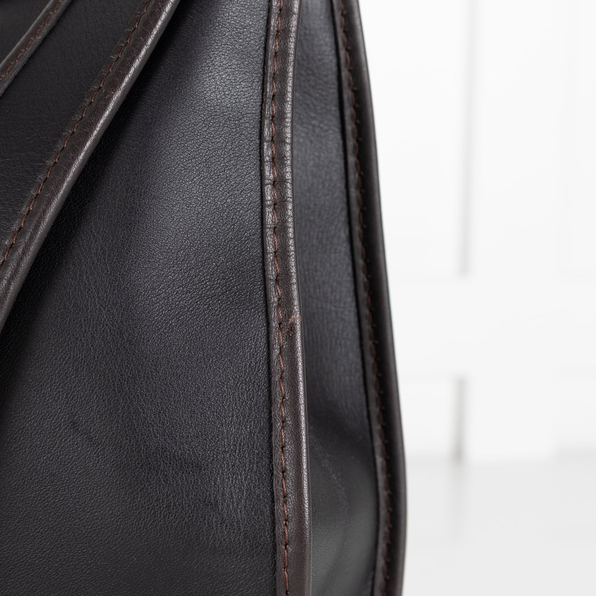 Loewe Sofia Anagram Black Crossbody Bag With Brown Piping