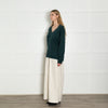 Chinti & Parker Green V-Neck Wool Blend Oversized Sweater
