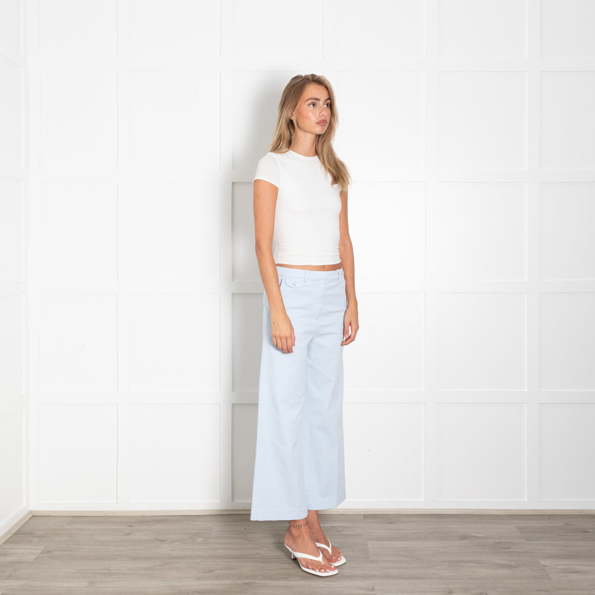 Theory Light Blue Cotton Trousers