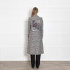 Each Other Black and White Houndstooth Wool Coat with Back Motif