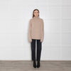 Wyse Beige and Gold Lurex Cashmere Jumper