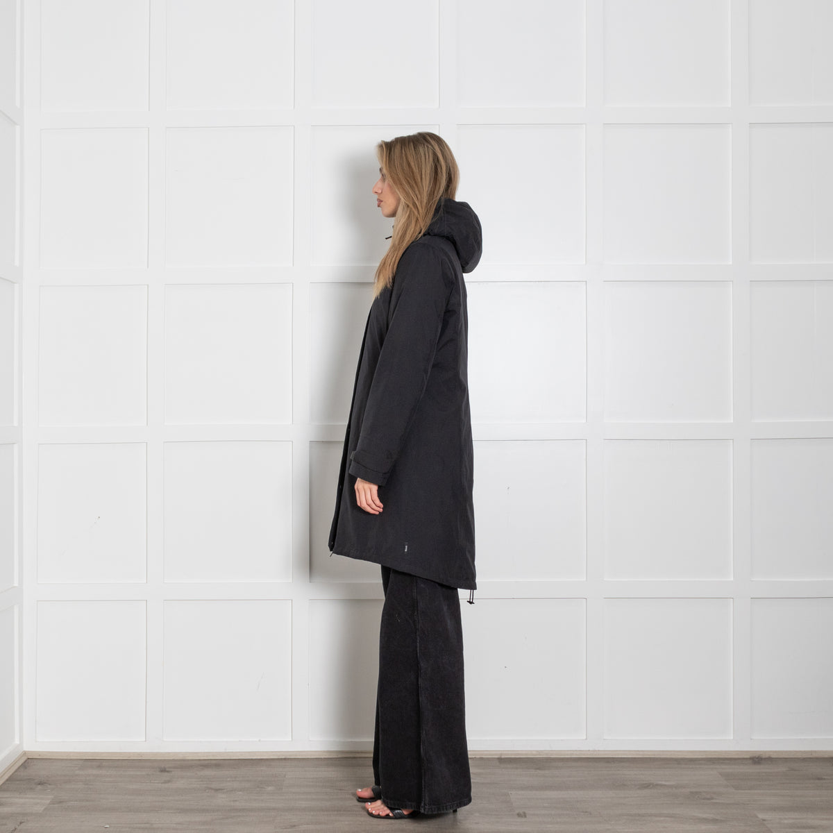 Herno Black Windproof Padded Goose Down Hooded Parka