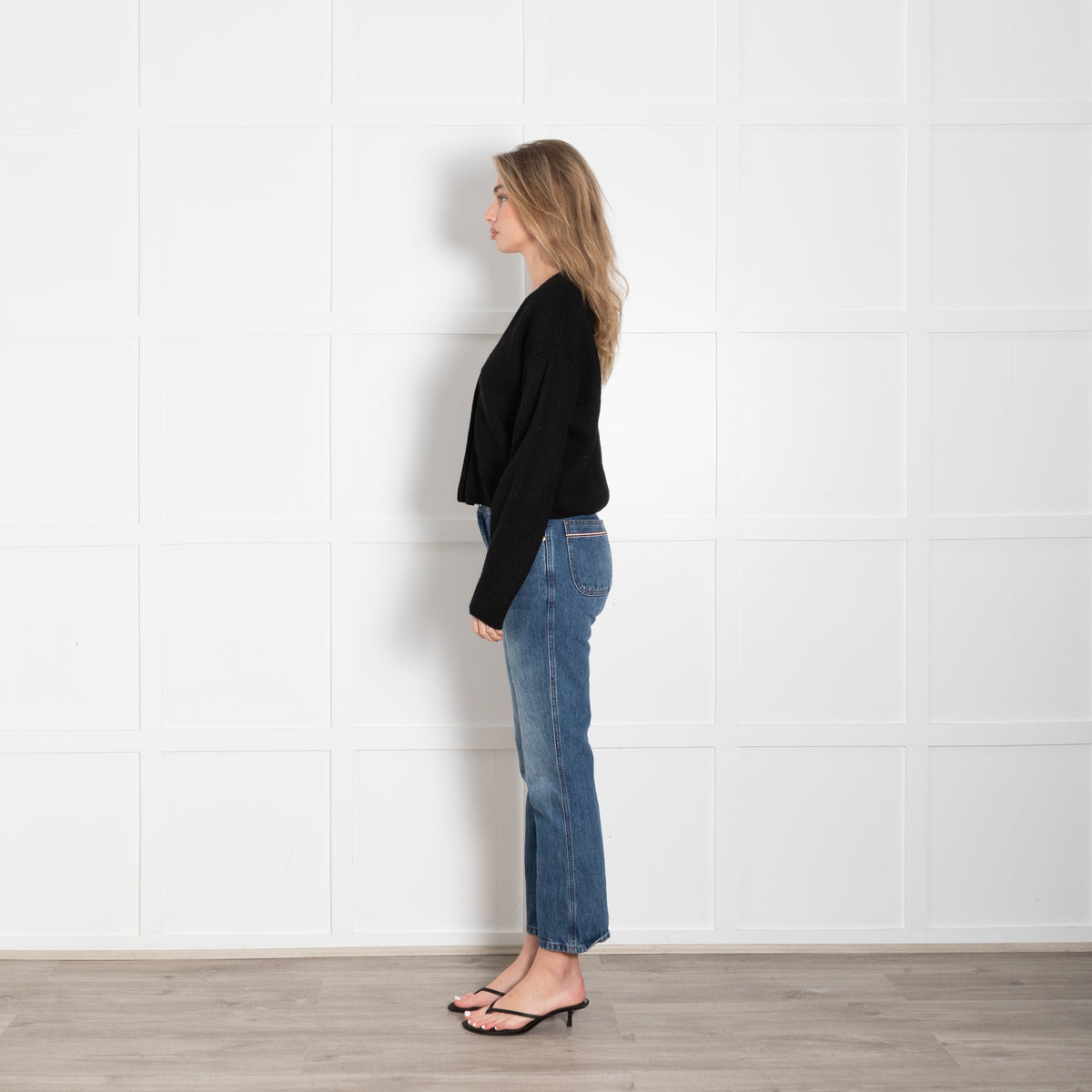 MaxMara Leisure Black Wool Cropped Cardigan
