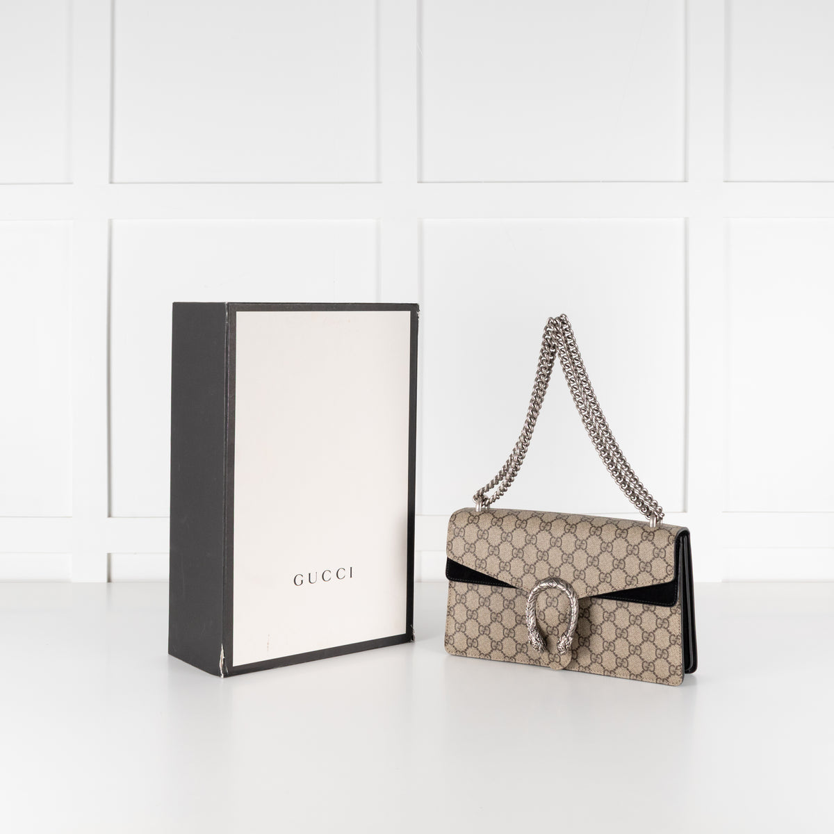 Gucci Small Monogram Dionysus with Black Suede