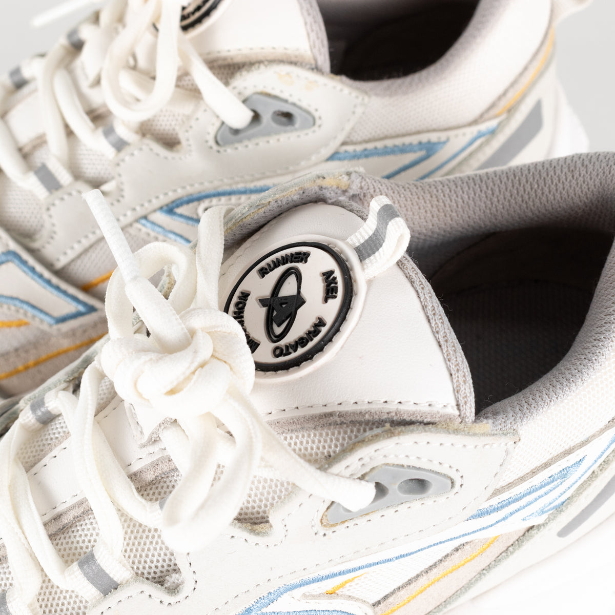 Axel Arigato Marathon R-Trail Sneakers White With Blue & Yellow Detail