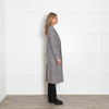 Each Other Black and White Houndstooth Wool Coat with Back Motif