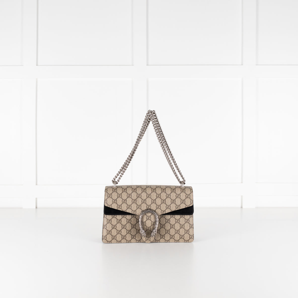 Gucci Small Monogram Dionysus with Black Suede