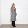 Each Other Black and White Houndstooth Wool Coat with Back Motif