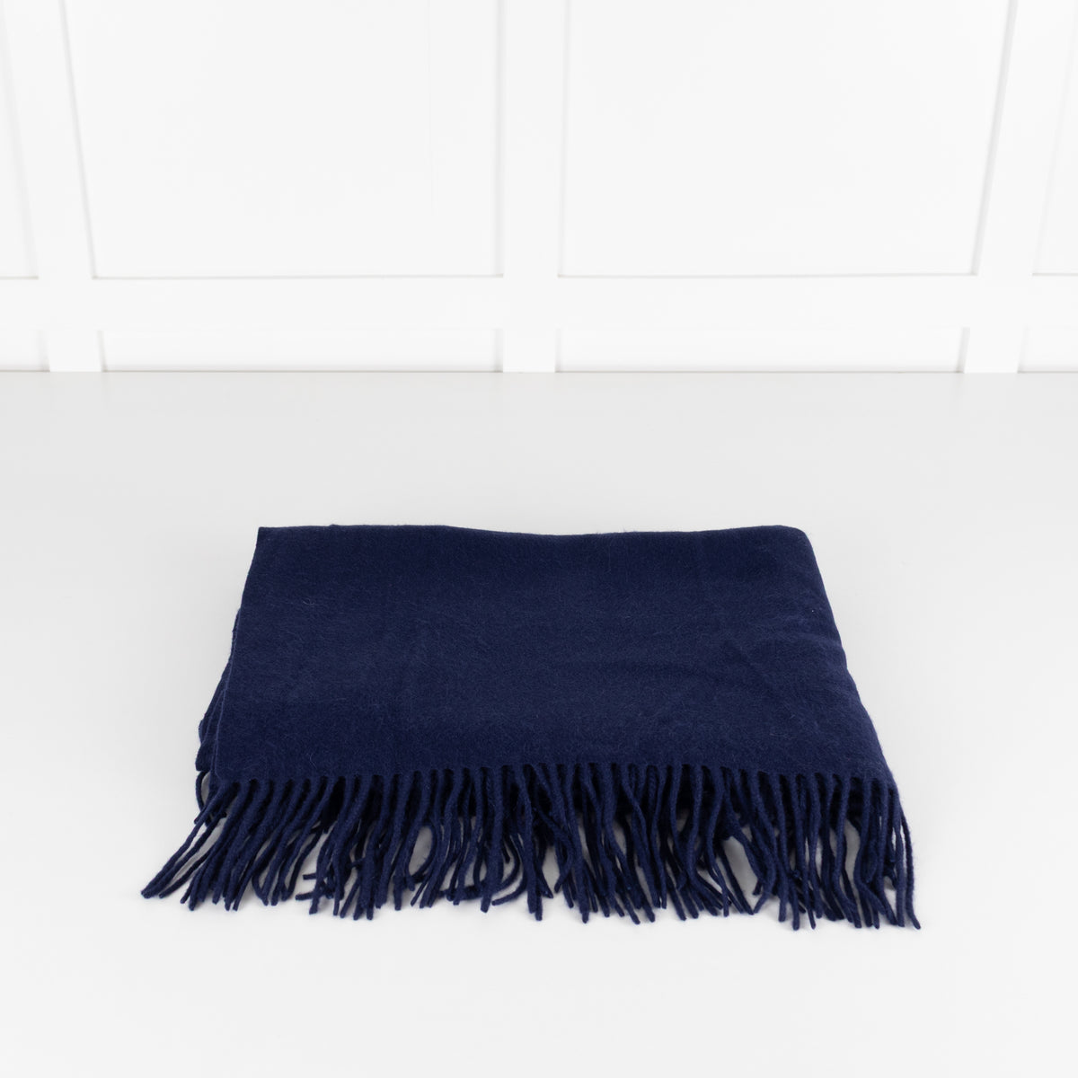 N.Peal Dark Blue Cashmere Large Scarf