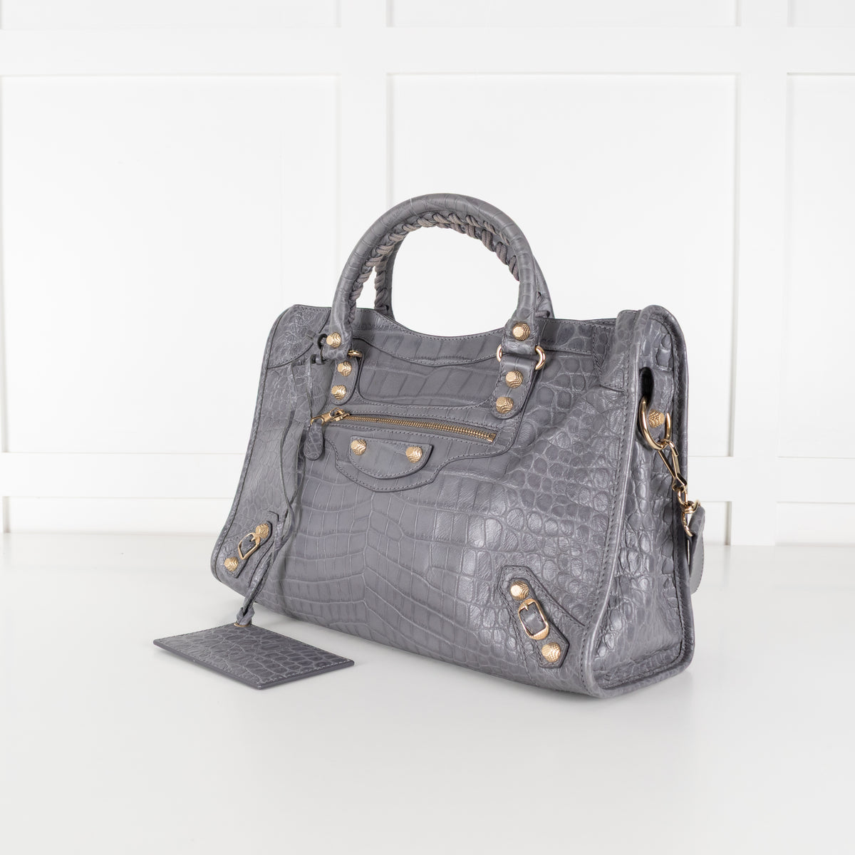 Balenciaga Grey Embossed Neo Classic City Bag