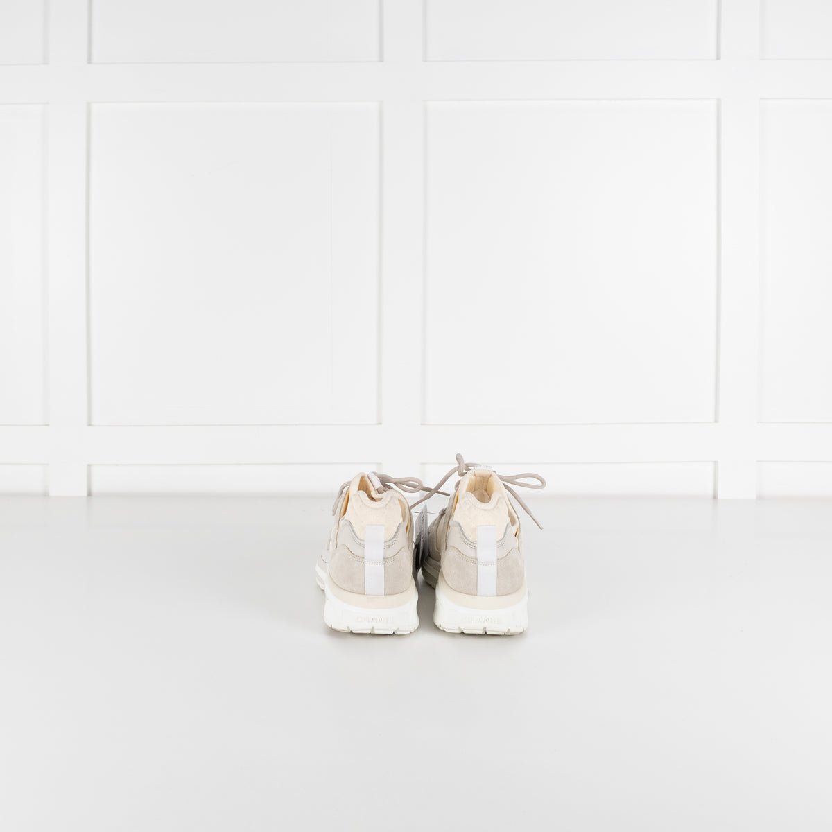 Chanel Beige Perforated Mesh Design With CC Suede Trainers
