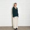Chinti & Parker Green V-Neck Wool Blend Oversized Sweater