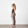 Divine Cashmere Taupe Leather Trousers