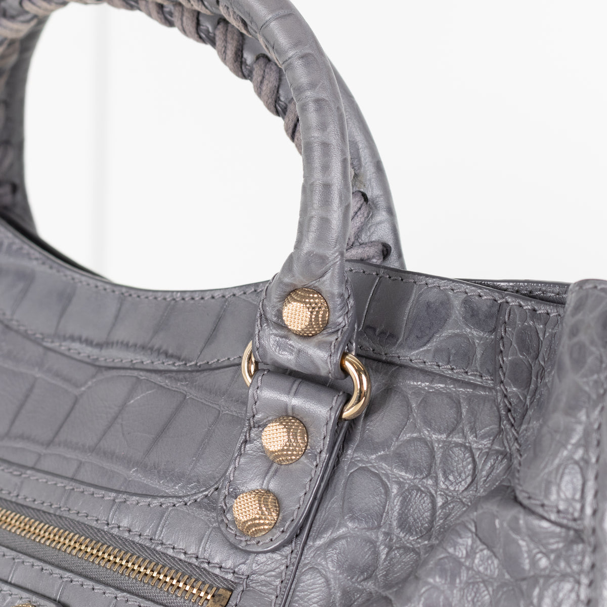 Balenciaga Grey Embossed Neo Classic City Bag