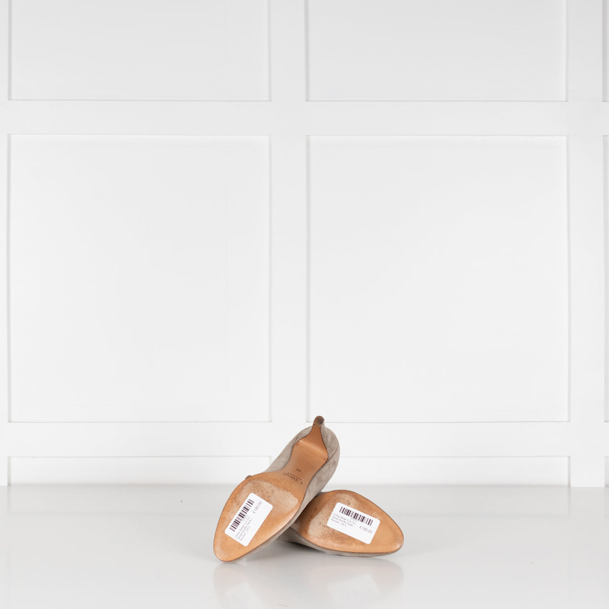 Chloe Beige Cut Out Detail Suede Heels