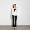 IRO White Tuxedo Jacket With Faux Leather Collar