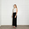 Maje Black High Waisted Belted Wide Leg Trousers