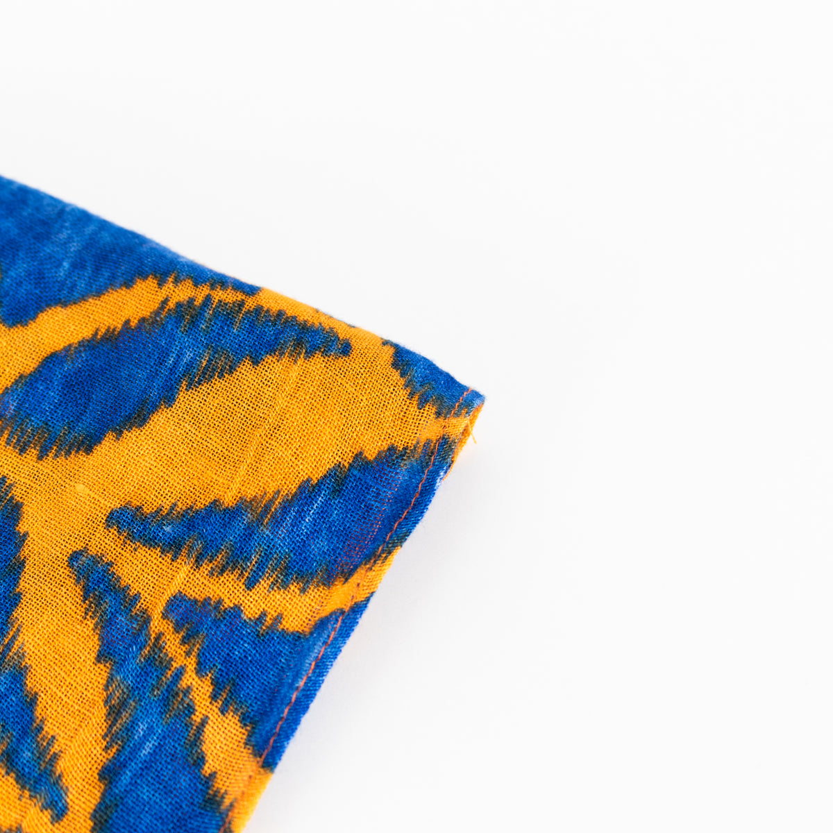 Diane Von Furstenberg Orange Blue Linen Blend Scarf