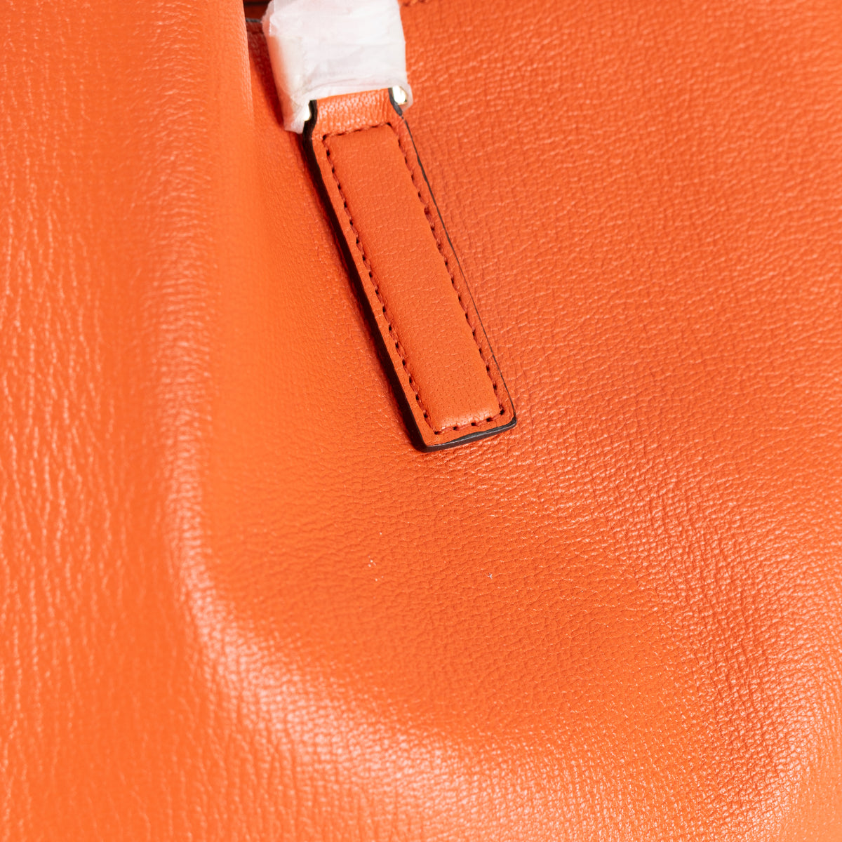 Anya Hindmarch Orange Grained Leather Tote Bag