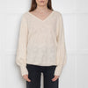 Wyse Cream V Neck Cashmere Star Jumper
