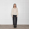 Wyse Cream V Neck Cashmere Star Jumper