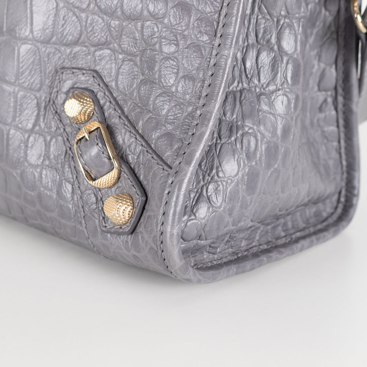 Balenciaga Grey Embossed Neo Classic City Bag