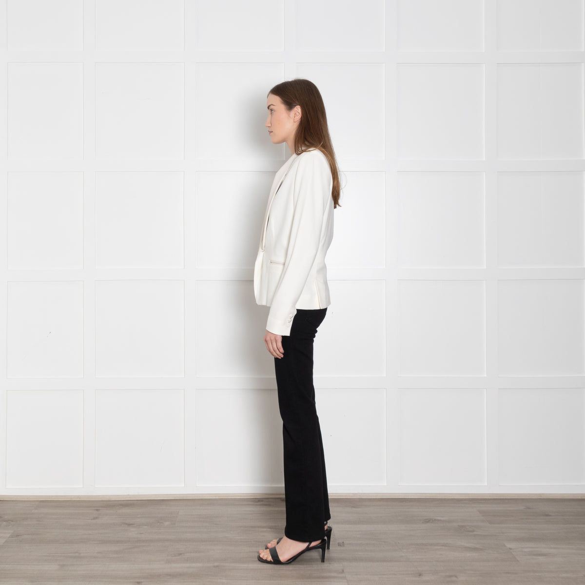 IRO White Tuxedo Jacket With Faux Leather Collar