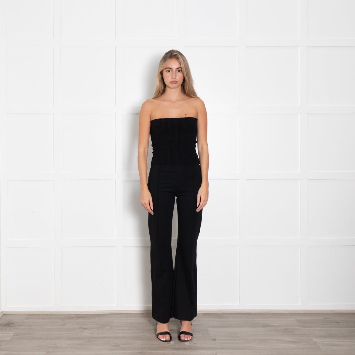 Spanx Black Trousers With Front Seam