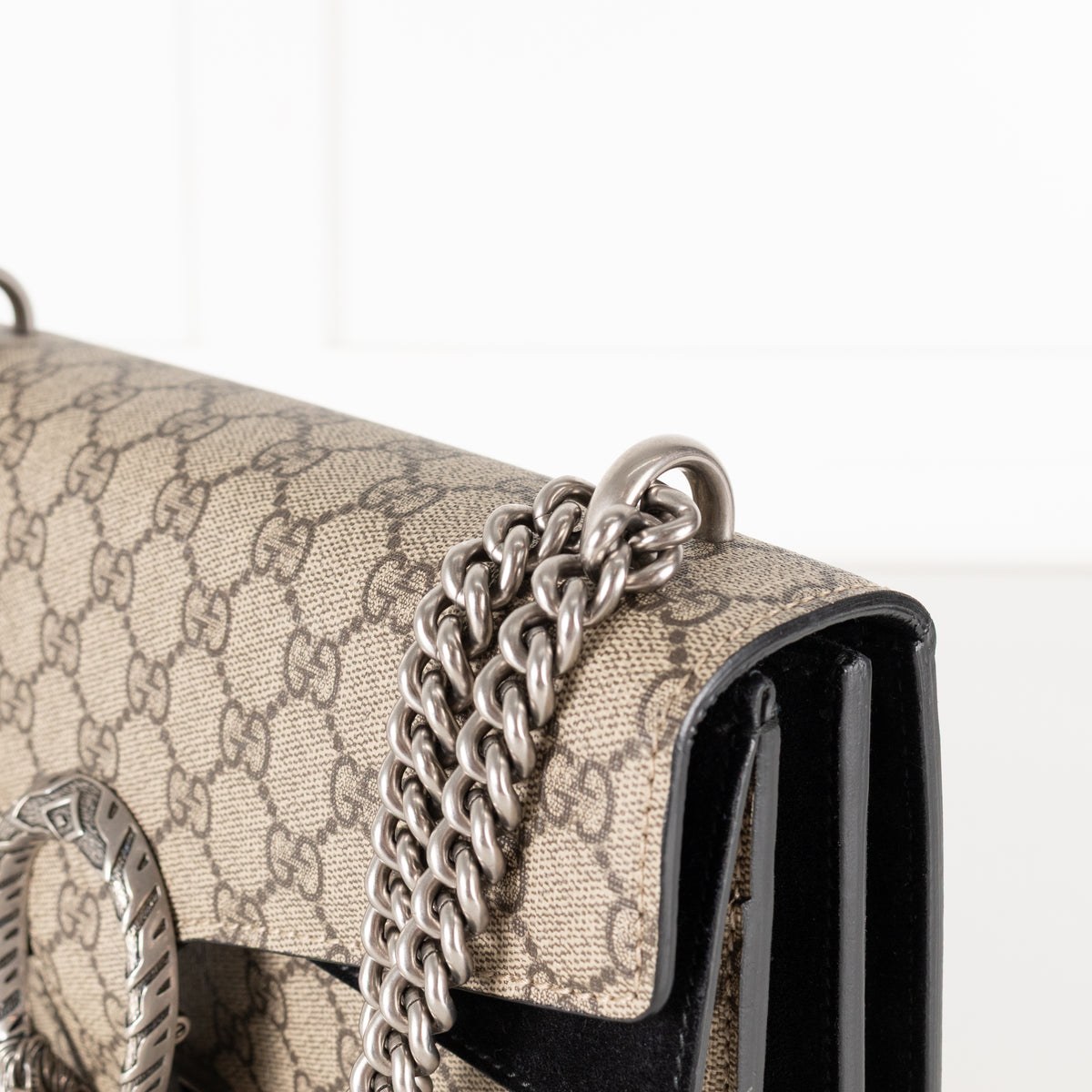 Gucci Small Monogram Dionysus with Black Suede