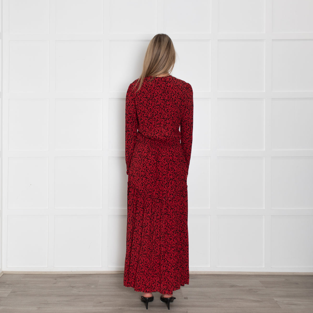 Zadig & Voltaire Black Red Floral Maxi Dress