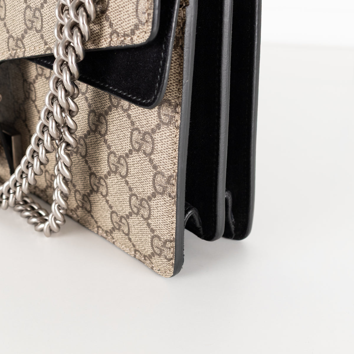 Gucci Small Monogram Dionysus with Black Suede