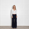 Me+Em Black Wool Blend Pleated Front Wide Leg Trousers