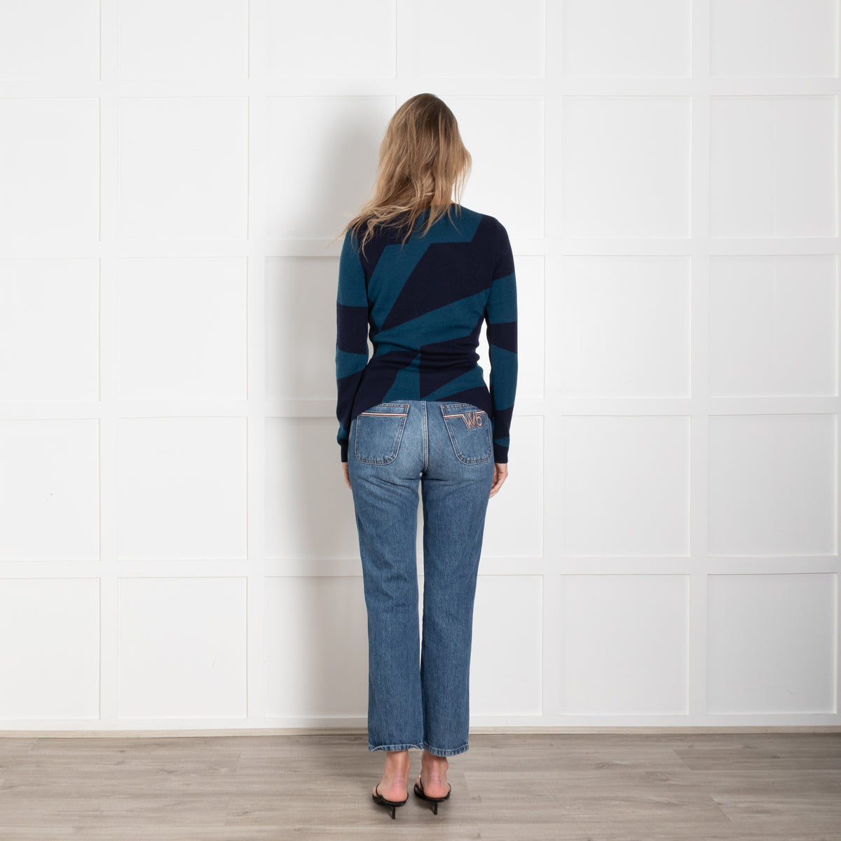 The Fold Blue Patterned Merino Wool Jumper