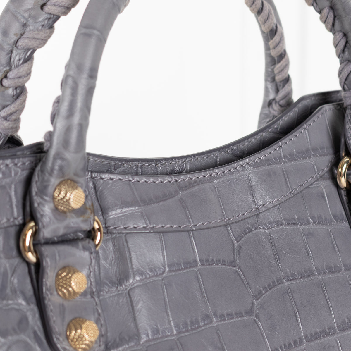 Balenciaga Grey Embossed Neo Classic City Bag