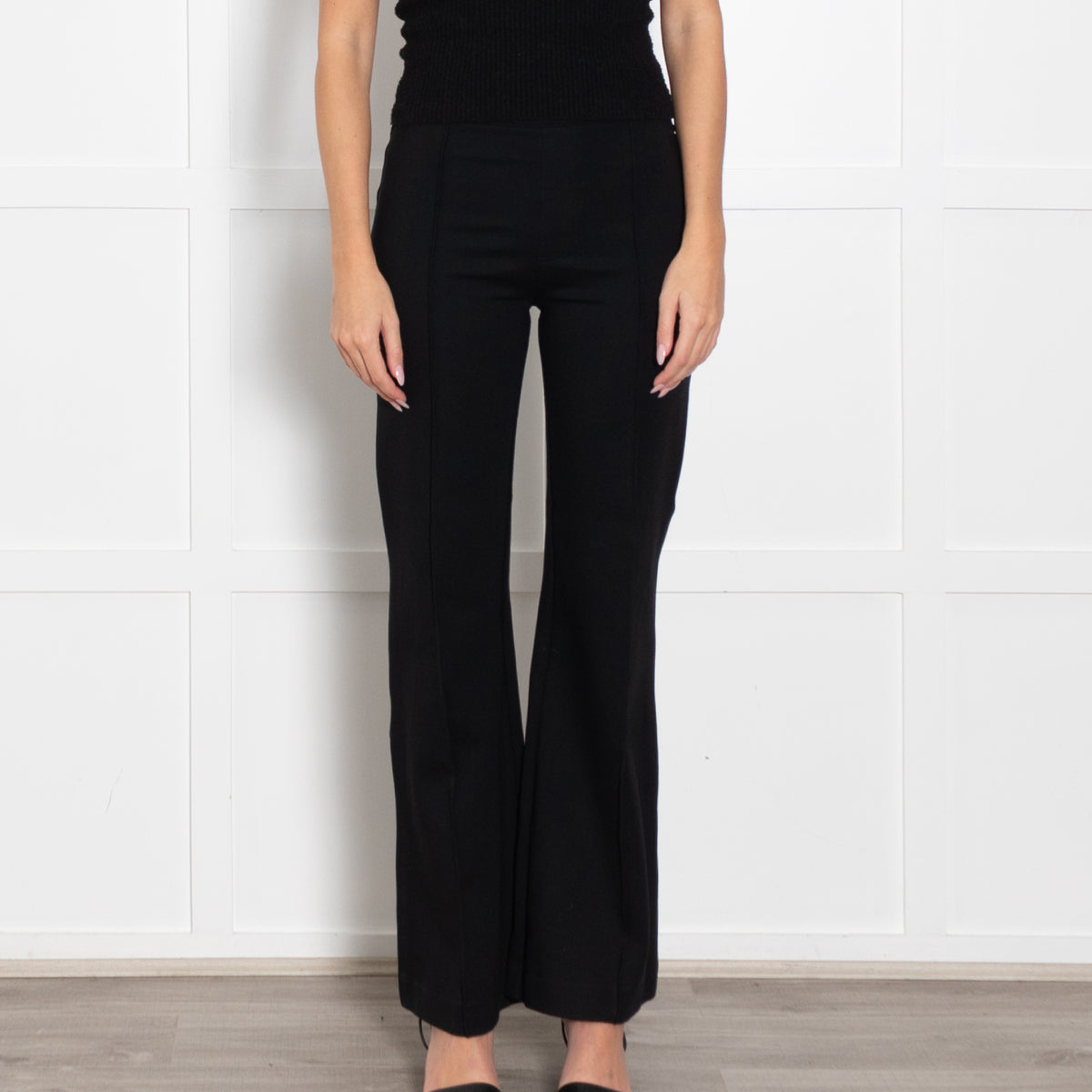 Spanx Black Trousers With Front Seam