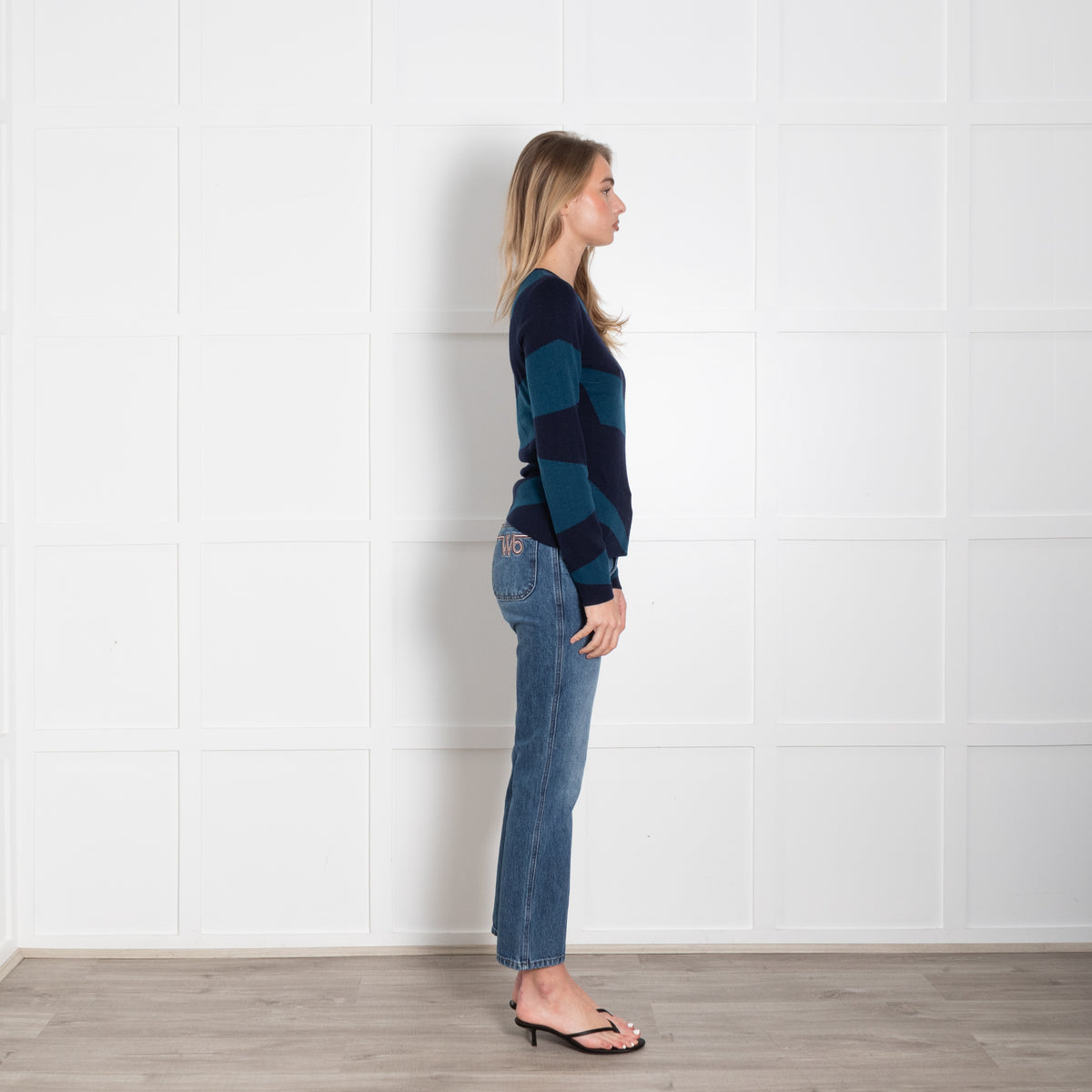 The Fold Blue Patterned Merino Wool Jumper