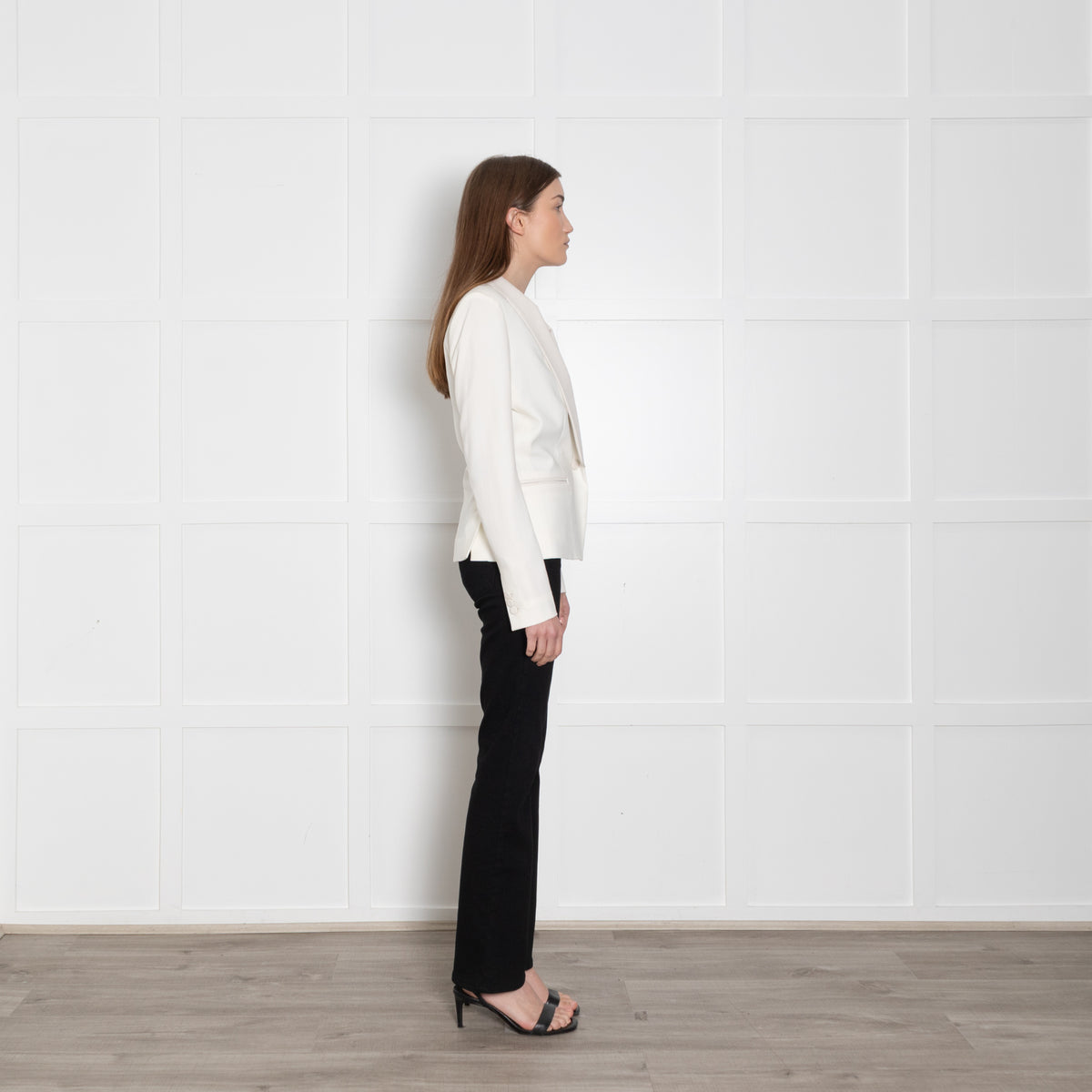 IRO White Tuxedo Jacket With Faux Leather Collar