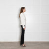IRO White Tuxedo Jacket With Faux Leather Collar