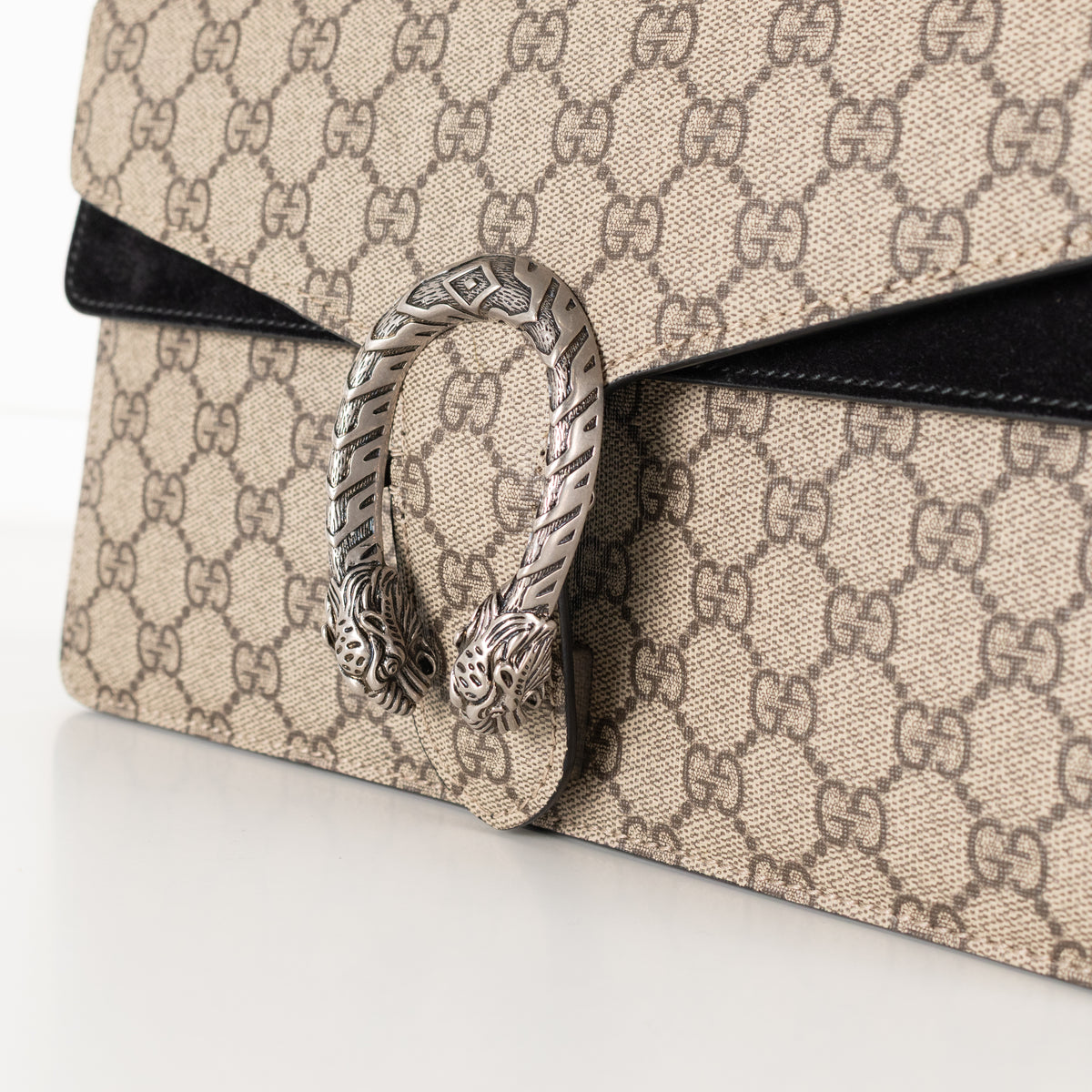Gucci Small Monogram Dionysus with Black Suede